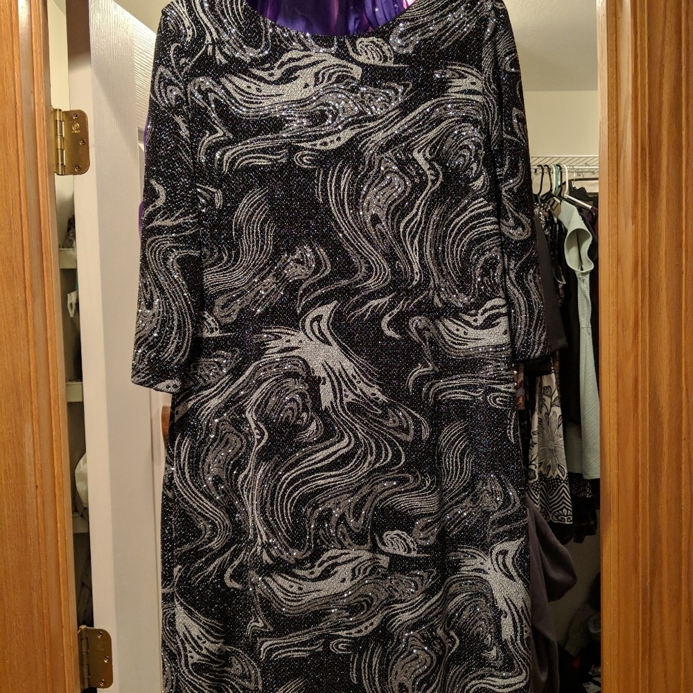 Softworks glittery black silver gown large
